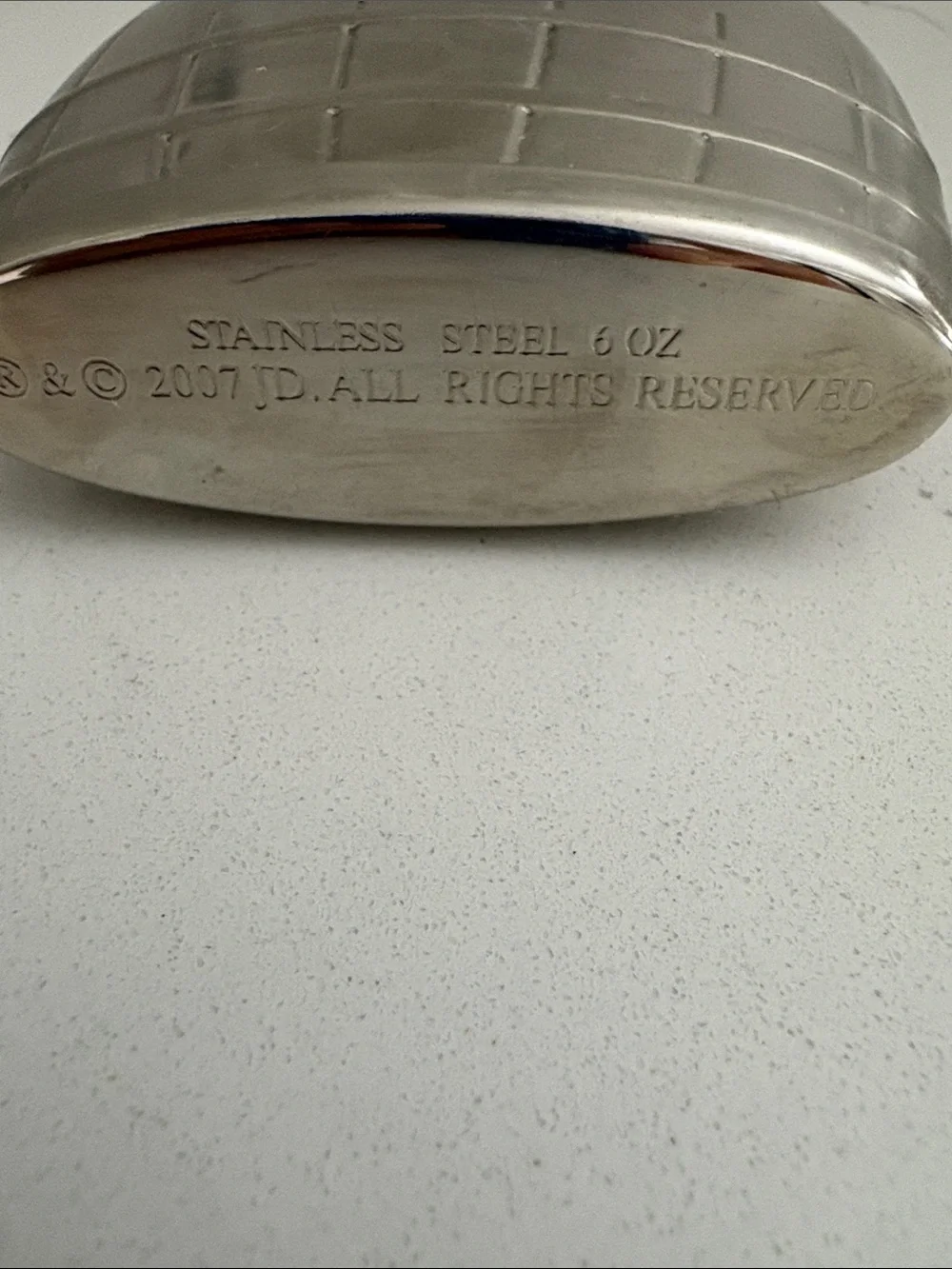 Jack Daniels Silver Barrel-Shaped Flask